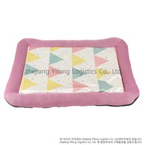 Couyor 아이스 쿨링 강아지 고양이 미끄럼방지 방석 사각 펫쿠션, 핑크