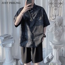 JUST FEEL!NG 남성/루즈핏/상하세트/봄여름/신상/반팔/셔츠/반바지/트레이닝/투피스