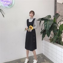 F12162 소녀소녀한 감성 옆단추 면점프수트원피스