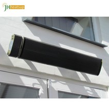 야외 정원 원적외선 복사 히터 전기 천장 또는 벽걸이 열 스트립 패널 1000W 적외선 IP65, Black_UK