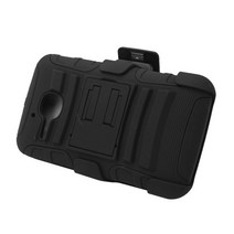 Eagle Cell Alcatel One Touch Evolve Hybrid Skin Case with Stand and Holster - Retail Packaging - Bla, 1