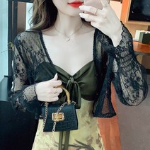 숄 숄 코트 여 봄여름 조끼 오버핏 쉬폰 래시가드 슬림 쇼트 아우터 카디건