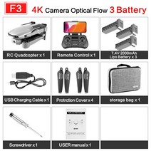 4DRC F3 드론 GPS 4K 5G 와이파이 라이브 비디오 FPV 4K/1080P HD 광각 카메라 접이식 고도 유지 내구성 RC, 06 4K 3 battery