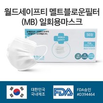 월드세이프티 여름덴탈마스크 멜트브라운필터사용 덴탈마스크-72394EA