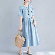 빨강몽키 린넨 플라워패턴 원피스