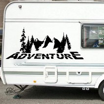캠핑 냉장고 휴대용 차량용 차박 낚시 camper rv adventure mountain wall decal for jeep 자동차 여행 카 트럭 자연 나무 스티커 비닐 자동, 100cm너비x42cm높이, 금