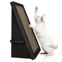 Way Basics Eco Friendly Cat Scratcher 경사형 고양이 유기농 개박하 포함 스크래치 패드(도구가 필요 없는 조립식 및 지속 가능한 무독성 zBoard, Black Wood Grain