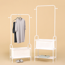 좁은 아이방 원룸 자취방 옷 정리 수납 심플한 선반 행거, 블랙 선반형