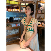 해외여행 코디 귀여운 비치드레스 빈티지 레트로 A라인 롱 원피스 러블리