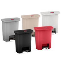 러버메이드 이동식 슬림짐 페달휴지통 90L, 검정