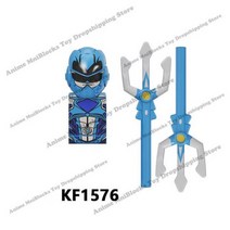 KF6144 파워 레인저 애니메이션 브릭 미니 액션 장난감 피규어 레드 워리어 마이티 모르핀 블럭, KF1576