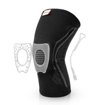 OneTwoFit 쿨맥스 실리콘 무릎보호대 스포츠 헬스 무릎보호대, 블랙, 1개