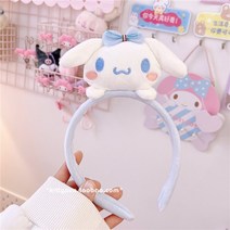 인형 마이 멜로디 Kuromi Kawaii 플러시 페이스 워시 헤드 밴드 여성 Sanrioed Anime 귀여운 소녀 하트 헤어 액세서리, [01] Cinnamoroll