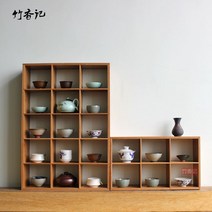 일본식찻잔원목 다완 찻장그릇장다기수납장다도진열장, 10 그리드 DIY