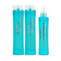 Pure Brazilian 3피스 데일리 에센셜 여행용 키트 곱슬거림 방지 샴푸 컨디셔너 및 미라클 리브인 케라틴 코코아 버터 불가리안 로즈 워터 포함 미국직송 294740