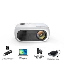 Salange M24 미니 프로젝터 LED 휴대용 비머 HDMI USB TF 카드와 호환 640*480P 지원 1080P 비디오 Projeto, 02 White_04 영국 플러그