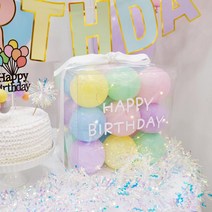 [제작] DIY 레터링 포토 벌룬박스 / 홈파티 생일풍선 이벤트 파티용품 감성 어린이 셀프촬영, 문구형, 옵션4. 파스텔 + BS.49 (화이트)