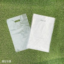 (당일출고) 비닐조아 링봉투 손잡이봉투 백색/무지 50장, 투명(50매)