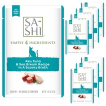 로우즈 사시 참치 도미 고양이 주식파우치 8p, 생선, 50g, 1세트