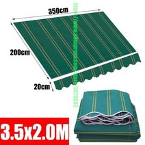어닝천 방수 캔버스 스트라이프 방수원단 테라스 패브릭 트럭 가림막, Green Yellow Stripes, 3.5mx2m