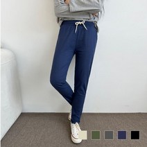 배기팬츠 밴딩 캐쥬얼 여성바지 여자바지 면