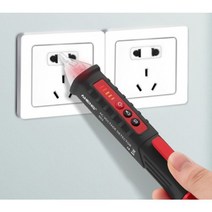 안전체크 비접촉 검전기 / 전기테스터기 휴대용 누전 배선 전압 전류 측정기 감전 스마트센서 LED라이트조명, 41222) 옐로우, 1개
