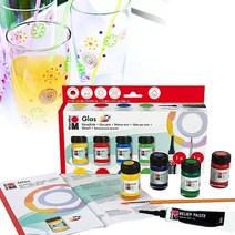 마라부 유리용 세라믹 글라스물감+붓 스타터세트 수성
