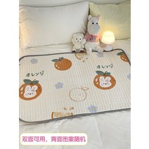 침대 이모 패드 생리 기간 전용 누출 방지 작은 매트리스 아기 면 방수 세척 매트 파티션, 70x100cm, 과일 토끼