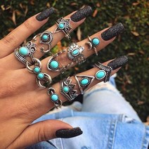 빈티지반지 bohemian midi knuckle finger ring set for women 크리스탈 코끼리 왕관 기하학 골드 컬러 소녀 웨딩 쥬얼리