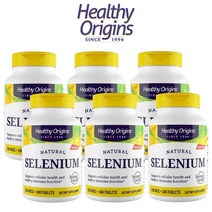 헬시오리진 Selenium 필수 미량 무기질 미네랄 비건 셀레늄 200MCG 180타블렛 6팩