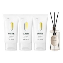 큐템 마일드 징크 저자극 선크림 50ml x3 + 대용량 디퓨저 500ml (랜덤증정), 단품