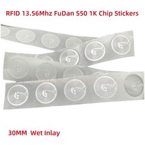 nfc스티커스마트 태그 RFID S50 14443A MIFARE 클래식 1K EV1 습식 인레이 스티커 F08 1024 바이트 라벨, 한개옵션1, 한개옵션0