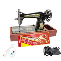 옛날 재봉틀 탁상용 재봉기 빈티지 미싱 제봉기 손틀, 블랙 원목 바닥+속도 조절기