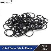 NBR O 링 씰 개스킷 두께 CS 1mm OD 3 ~ 50mm 니트릴 부타디엔 고무 스페이서 내유성 와셔 원형 검정색 50 개, OD 38mm ID 36mm_Black | 1mm