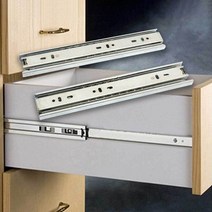 3단 볼레일 서랍장 싱크대 서랍 레일 교체 3단레일, 450mm (66831)