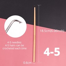 환기 바늘 후크 머리 가발 도구 홀더 나무 손잡이 레이스 거짓 수염 만들기, 04 4-5 1pcs
