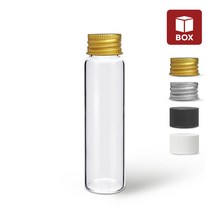 (1BOX) 유리병 바이알 SB50 투명 50ml (12개입) 샘플 소분 미니 병 용기, 플라스틱캡 화이트 (12개)