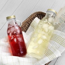 cocooning 홈카페 빈티지 과일청 손잡이 유리 저장병, 930ml