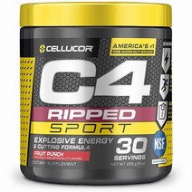 Cellucor C4 립트 프리 워크아웃 운동 전 단백질 보충제 30회 분 NSF 인증 무설탕, 30 Servings (Pack of 1), Blue Raspberry (Sport)
