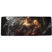 롤 LOL 디자인 마우스 패드 79종 시리즈 리그 오브 레전드 장패드 3mm 두께, 800x300mm + 3mm개, 눈먼 승려
