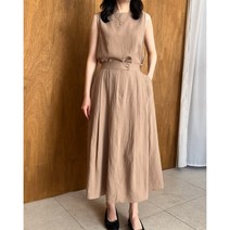 린넨 플레어 A라인 밴딩치마 여름 롱스커트