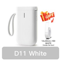 신학기 새학기 Niimbot-D101 D11 미니 열전사 라벨 스티커 프린터 잉크리스 휴대용 포켓 메이커 12-15mm 기, 02 D11 White