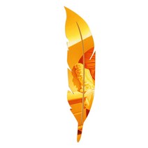 붙이는 거울 알리버트 DIY 깃털 3D 거울 벽 스티커 거실 아트 홈 장식 비닐 데칼 아크릴 벽화 벽지, 02 gold 18x73cm