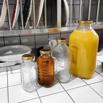 델몬트 유리병 레트로 감성 카페 오렌지 쥬스 병 골드 뚜껑, 4. 델몬트 쥬스병 1.5L