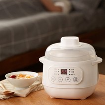 황토 슬로우 쿠커 약탕겸용 쿡 타이머 전기 멀티 찜기 200w 음식 기선 스튜 컵 냄비, 하얀, 에게