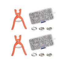 [2개SET] 똑딱 티 단추 아일렛펀치 공구 수선 키트 기구 세트 스트랩 줄 만들기 재료 부자재 기계 똑딱이단추 공예, 2개SET