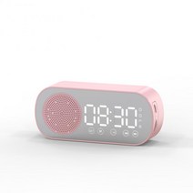 휴대용 무선 블루투스 5 스피커컬럼 슈퍼베이스 스테레오 서브우퍼 TF AUX 알람 시계, 03 pink, 03 pink