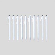 (주)트리 인천가정지사 화이트 물결무늬 볼펜 10p세트 (0.7mm) (검정심) (9564822)