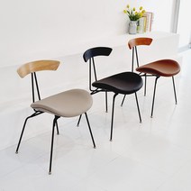 안젤로체어 철제 원목 카페 인테리어 식당 식탁의자, 브라운, 1개