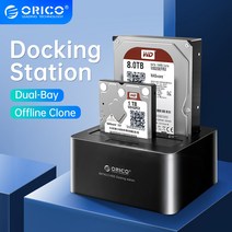 인클로저 ORICOSATA to USB 30 멀티 하드 드라이브 도킹 스테이션 오프라인 복제 2 베이 HDD 2535 인치 SSD 용